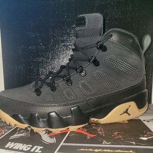 Nike Air Jordan 9 Retro Boot NRG Shoes Mens 9 Black Gum Suede